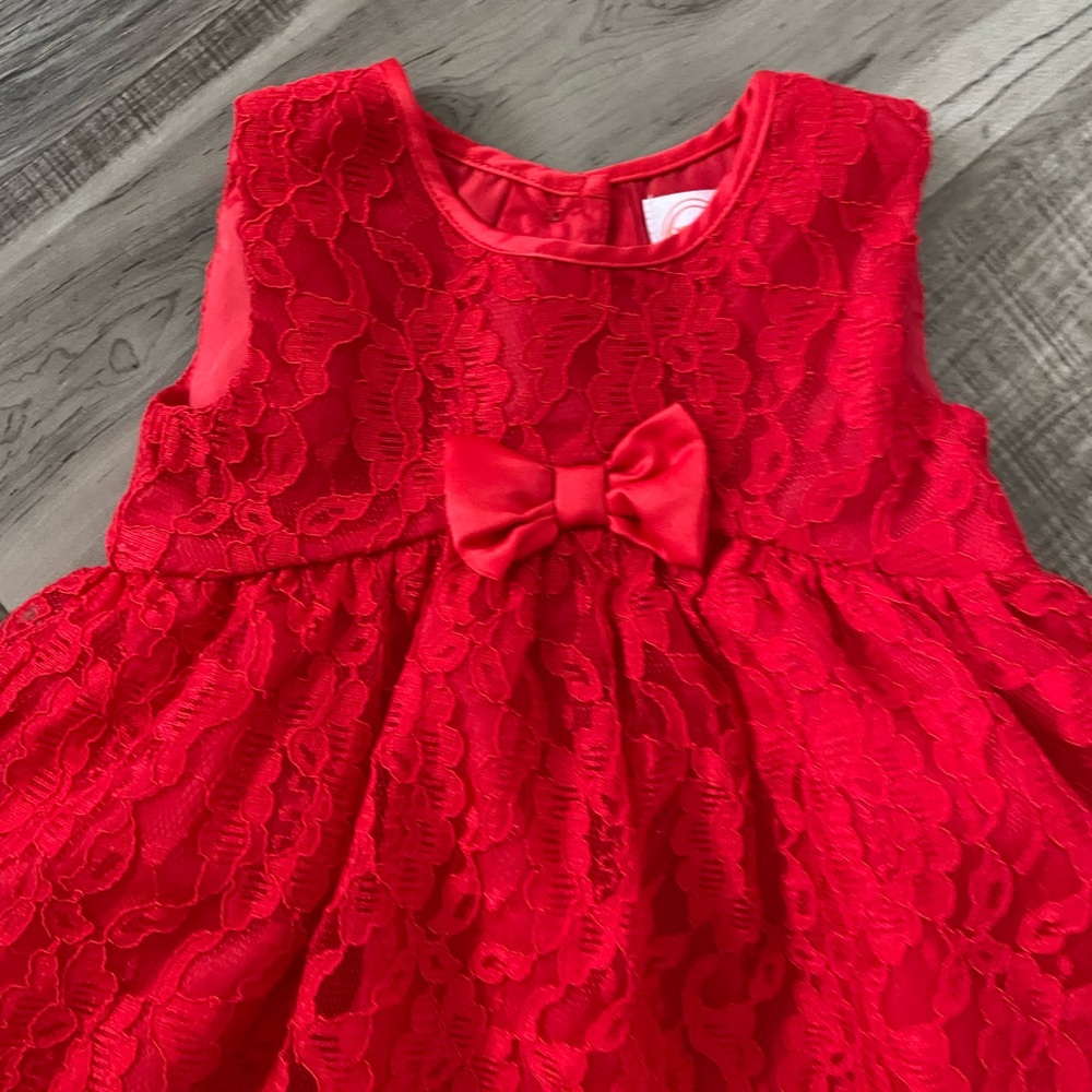 Wonder Nation Vibrant Red Lace Dress size 18 months - Picture 2 of 6